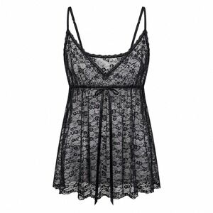 Hanky Panky After Midnight 2X Plus Black Lace Babydoll Goth Lingerie